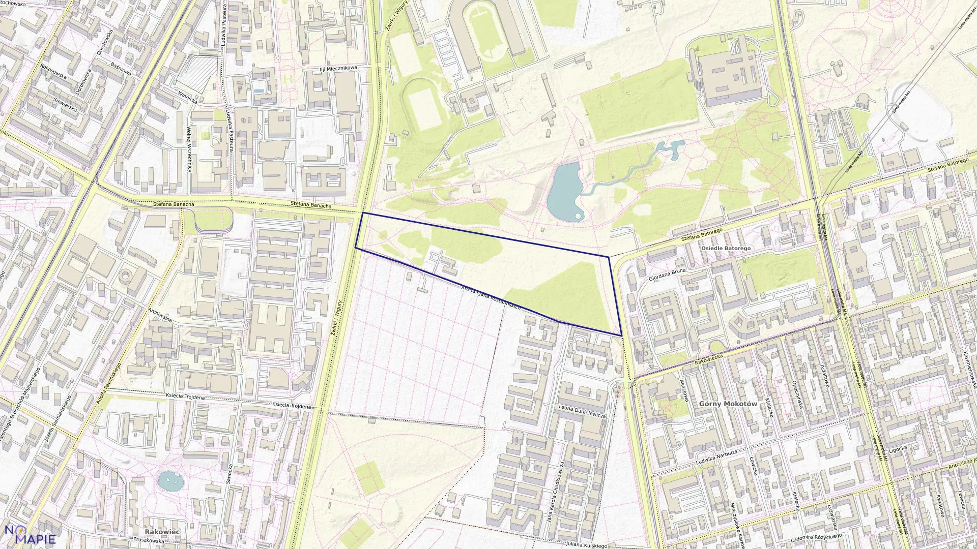 Mapa obrębu 0101 w mieście Warszawa