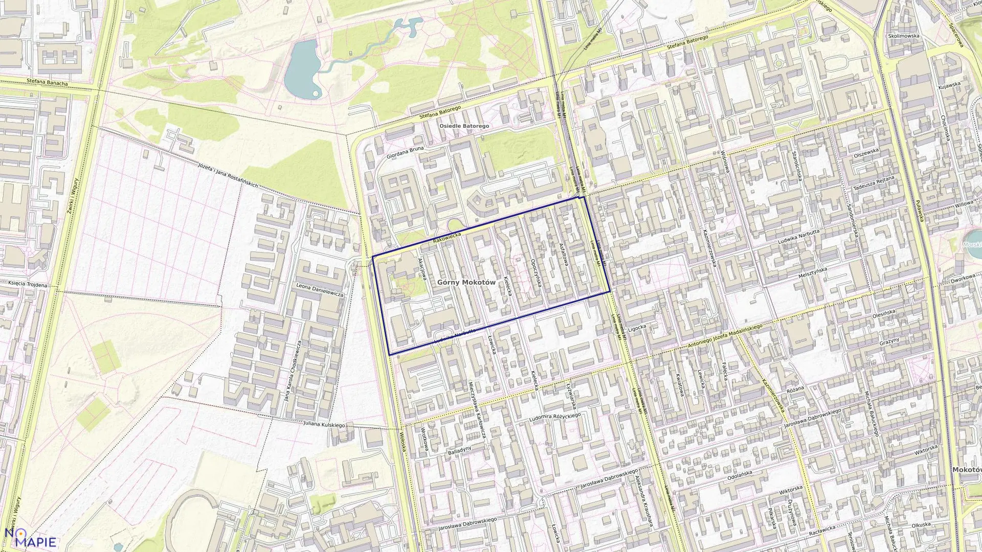 Mapa obrębu 0108 w mieście Warszawa