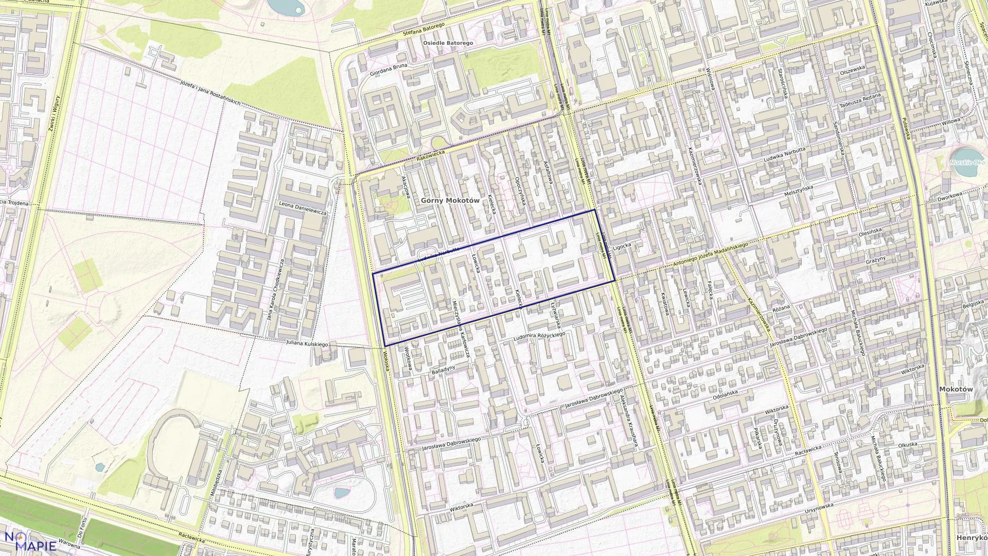 Mapa obrębu 0109 w mieście Warszawa