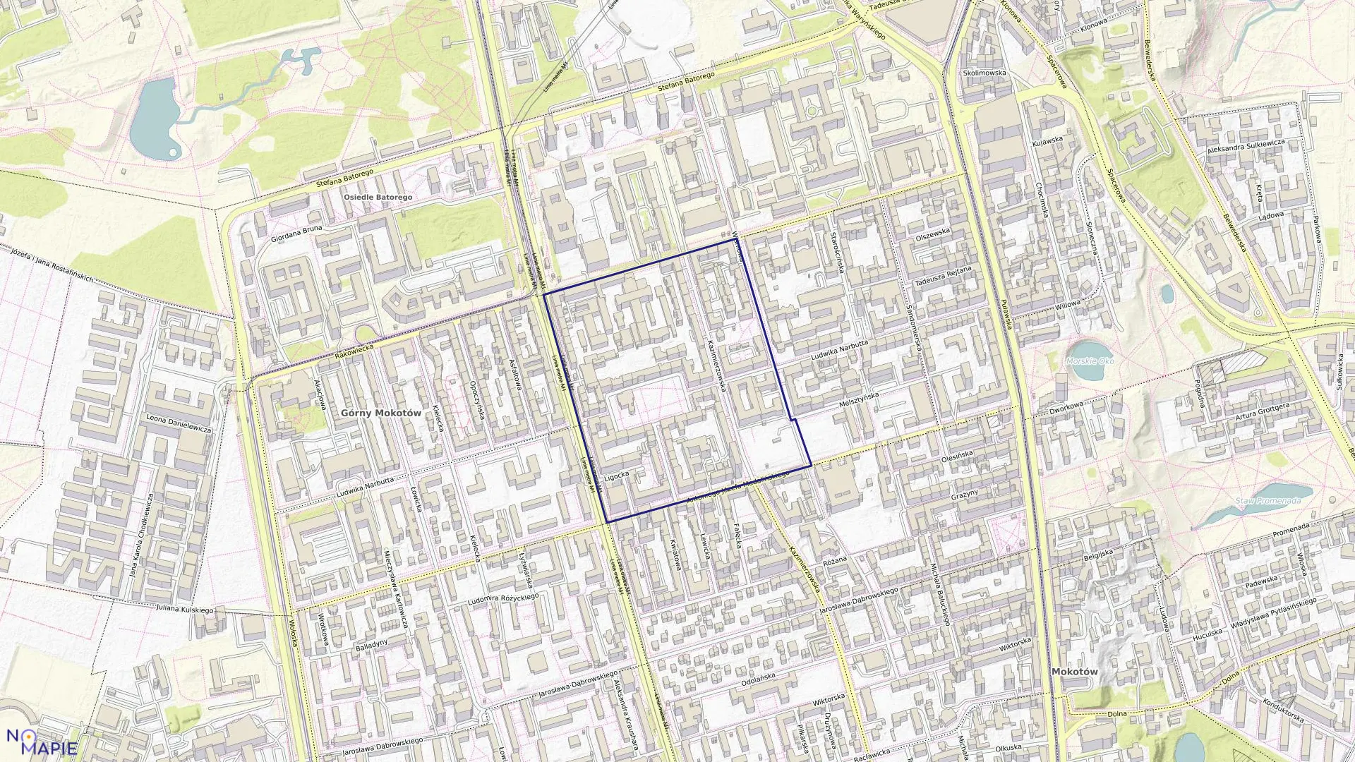 Mapa obrębu 0110 w mieście Warszawa