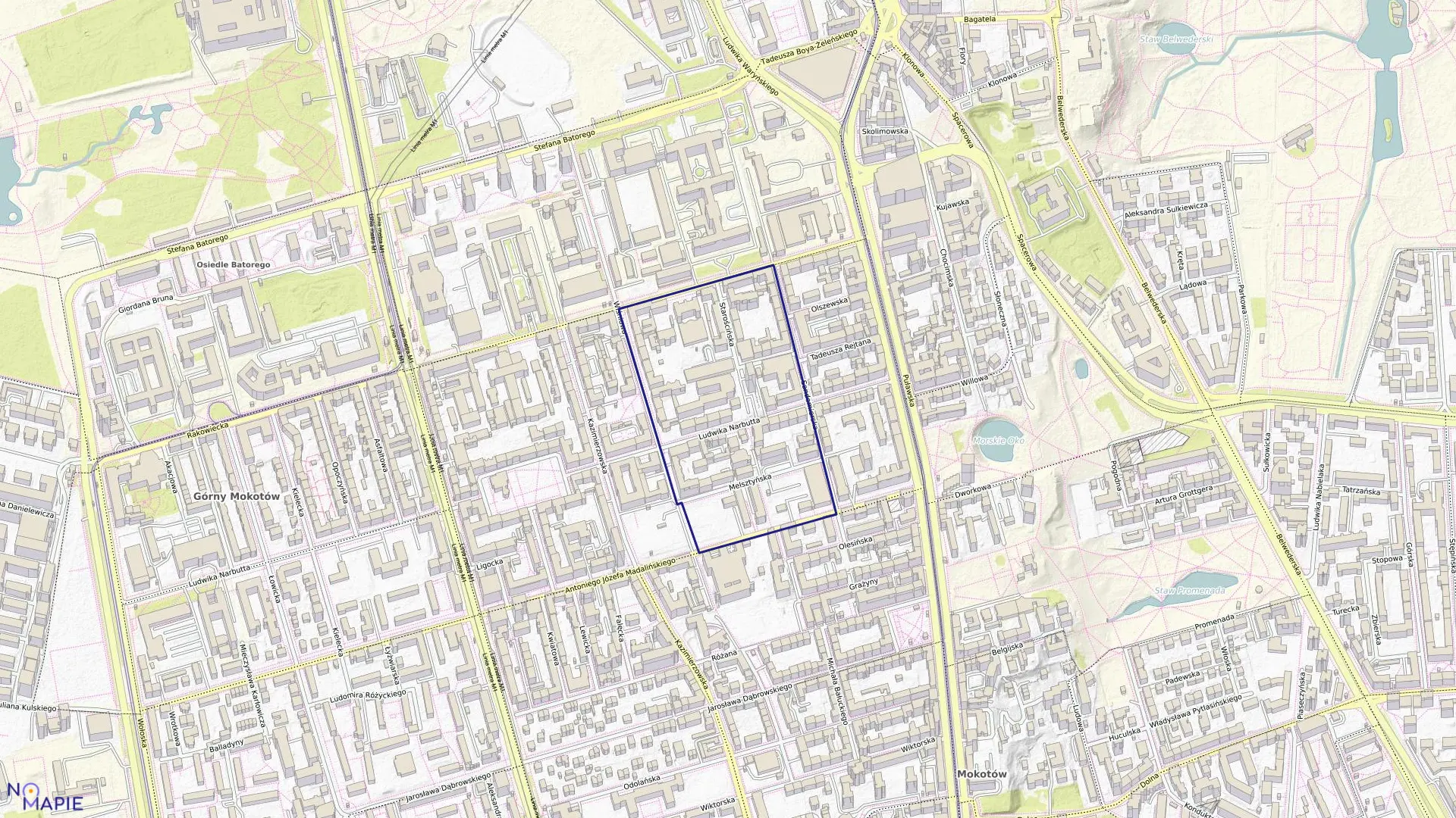 Mapa obrębu 0111 w mieście Warszawa