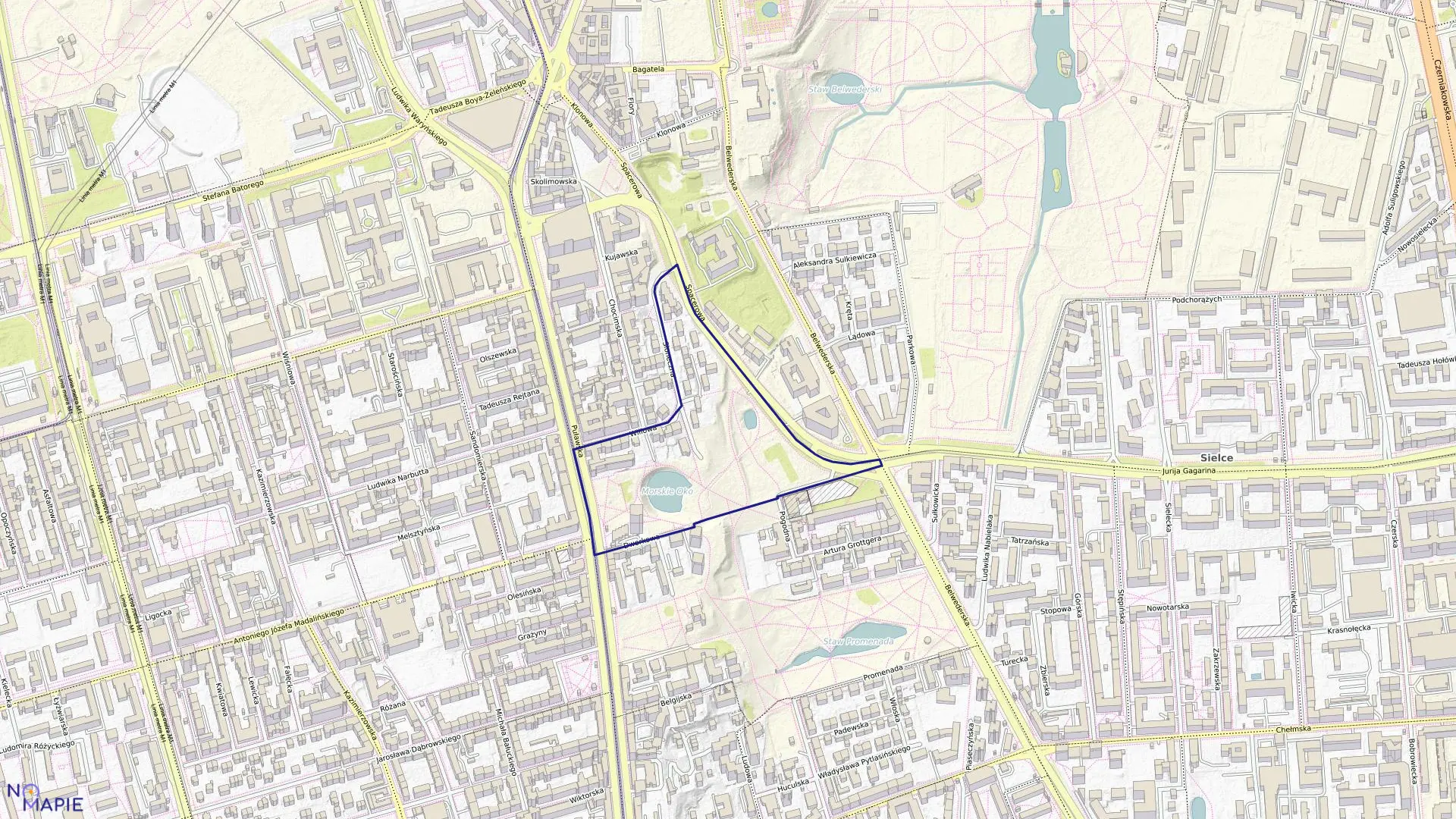 Mapa obrębu 0114 w mieście Warszawa