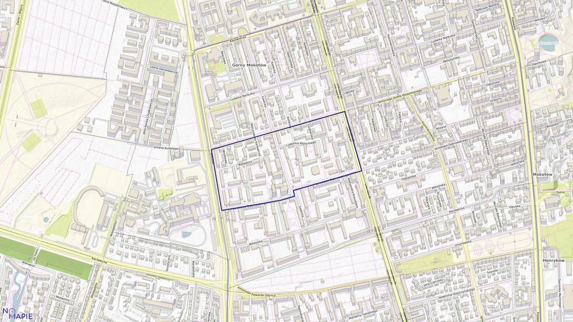 Mapa obrębu 0117 w mieście Warszawa