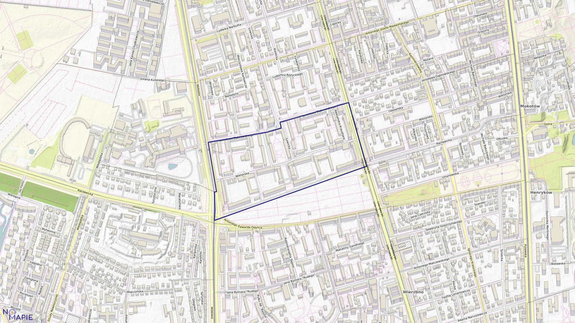 Mapa obrębu 0118 w mieście Warszawa