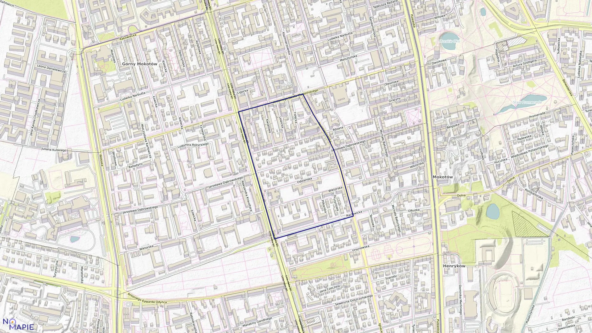 Mapa obrębu 0119 w mieście Warszawa