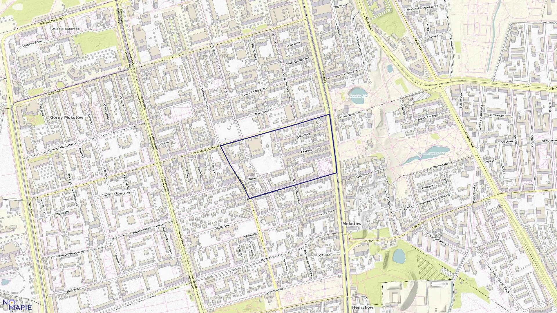 Mapa obrębu 0120 w mieście Warszawa