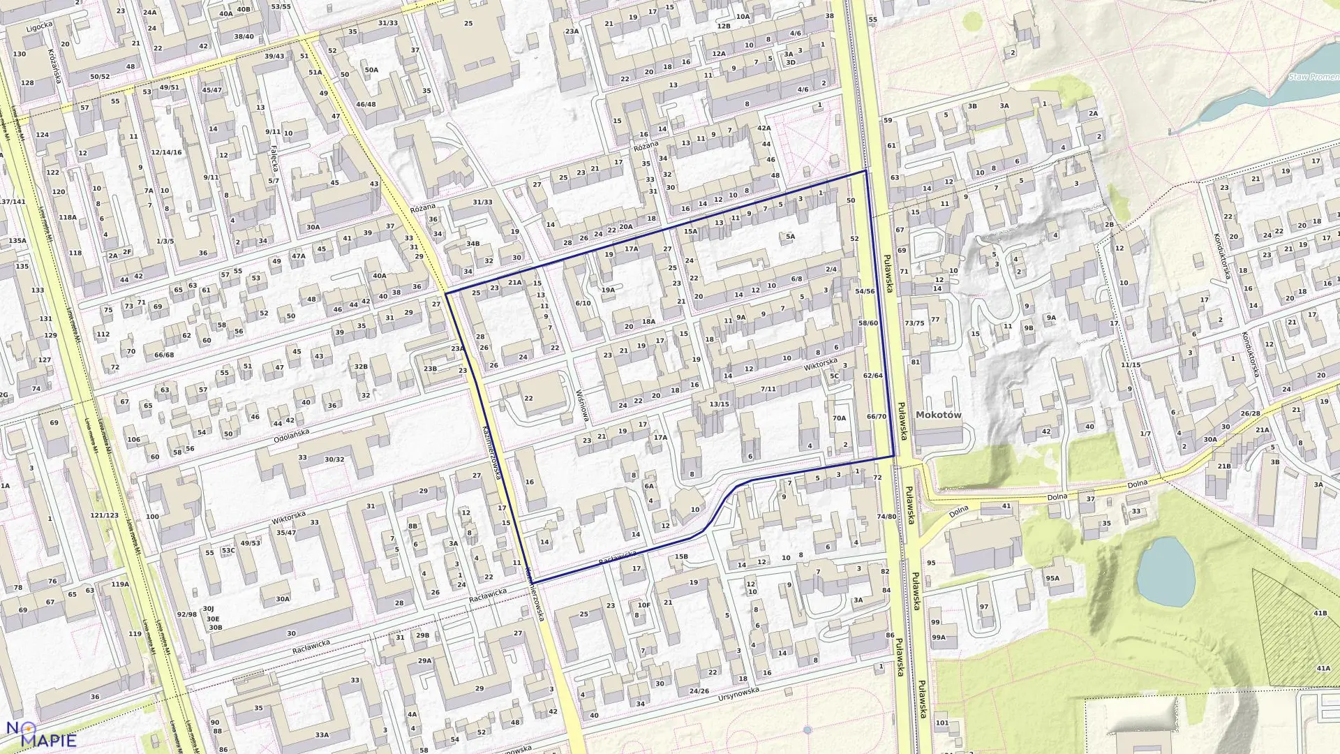 Mapa obrębu 0121 w mieście Warszawa