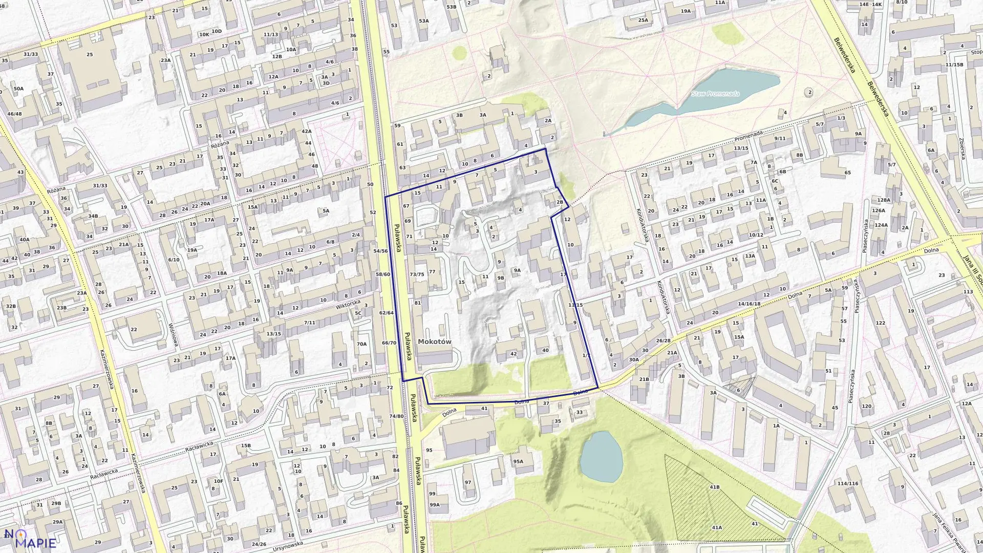 Mapa obrębu 0122 w mieście Warszawa