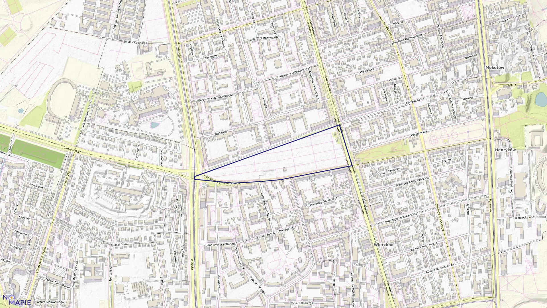 Mapa obrębu 0125 w mieście Warszawa