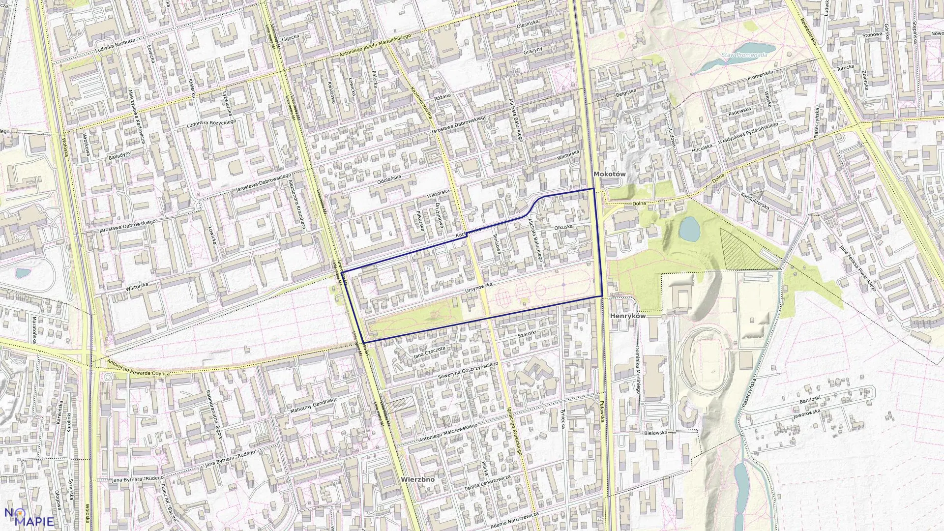 Mapa obrębu 0126 w mieście Warszawa