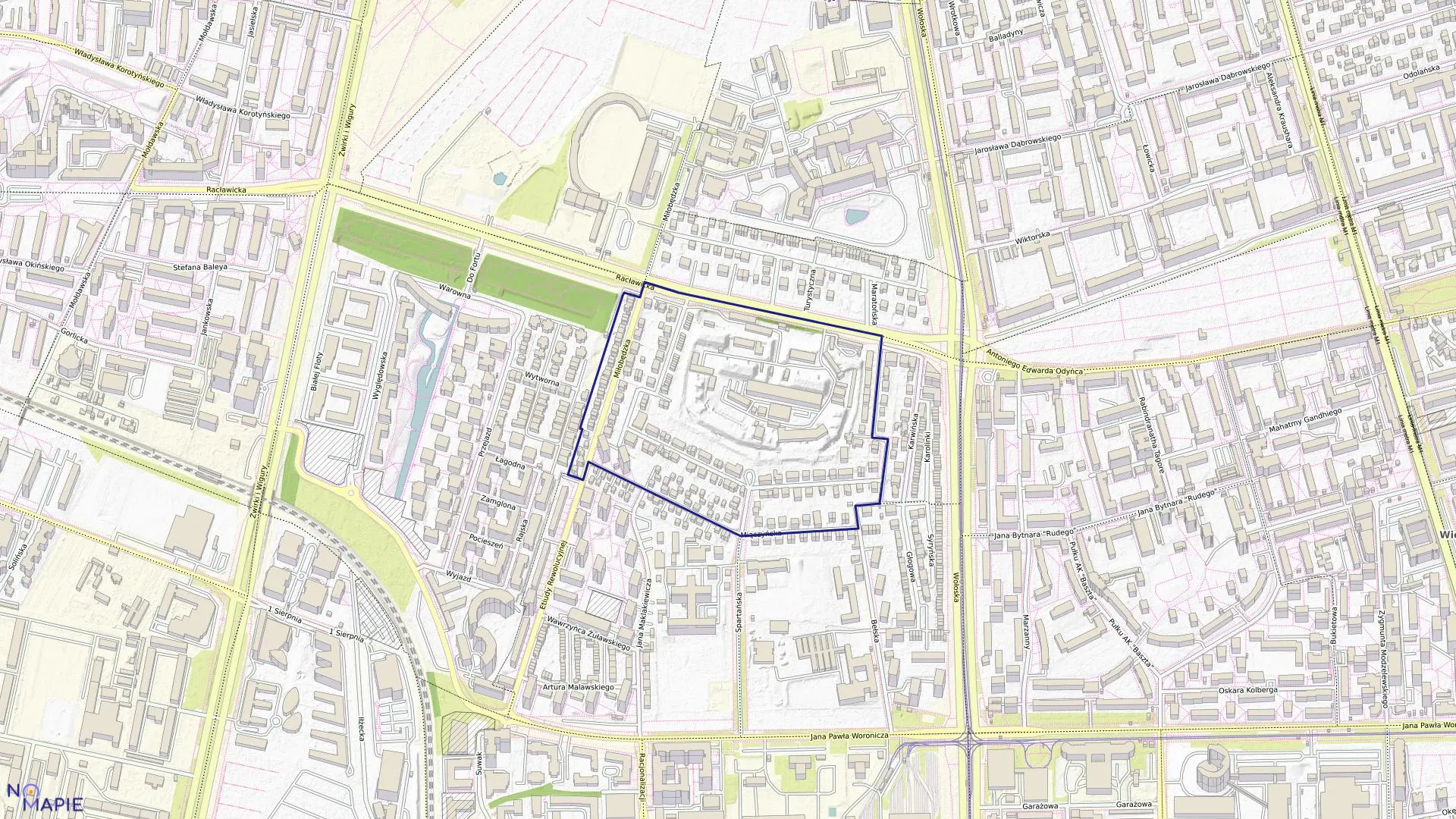 Mapa obrębu 0203 w mieście Warszawa