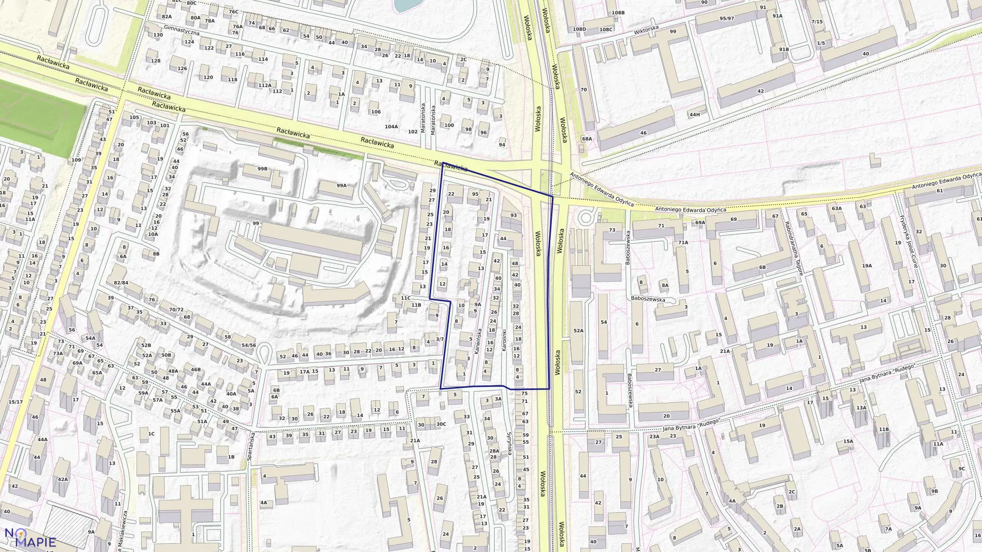 Mapa obrębu 0204 w mieście Warszawa