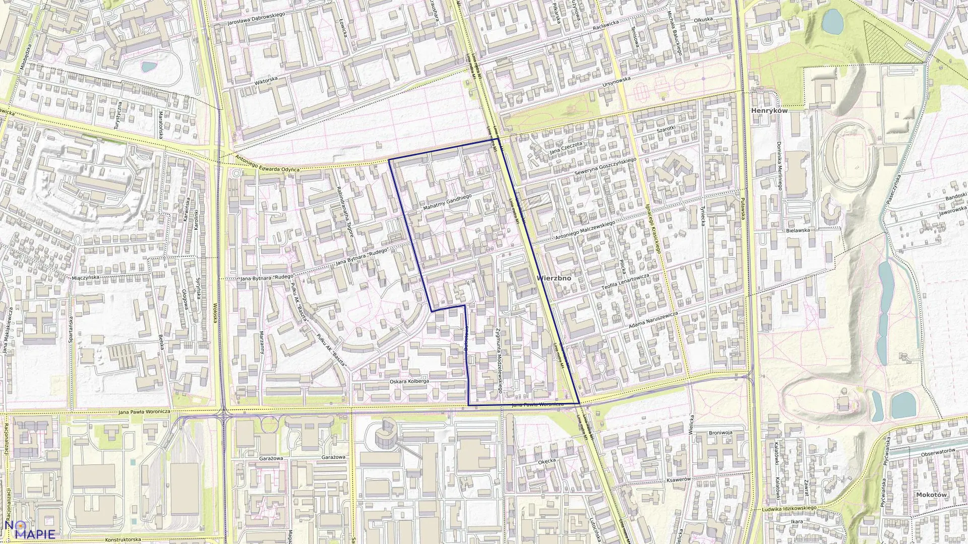 Mapa obrębu 0206 w mieście Warszawa