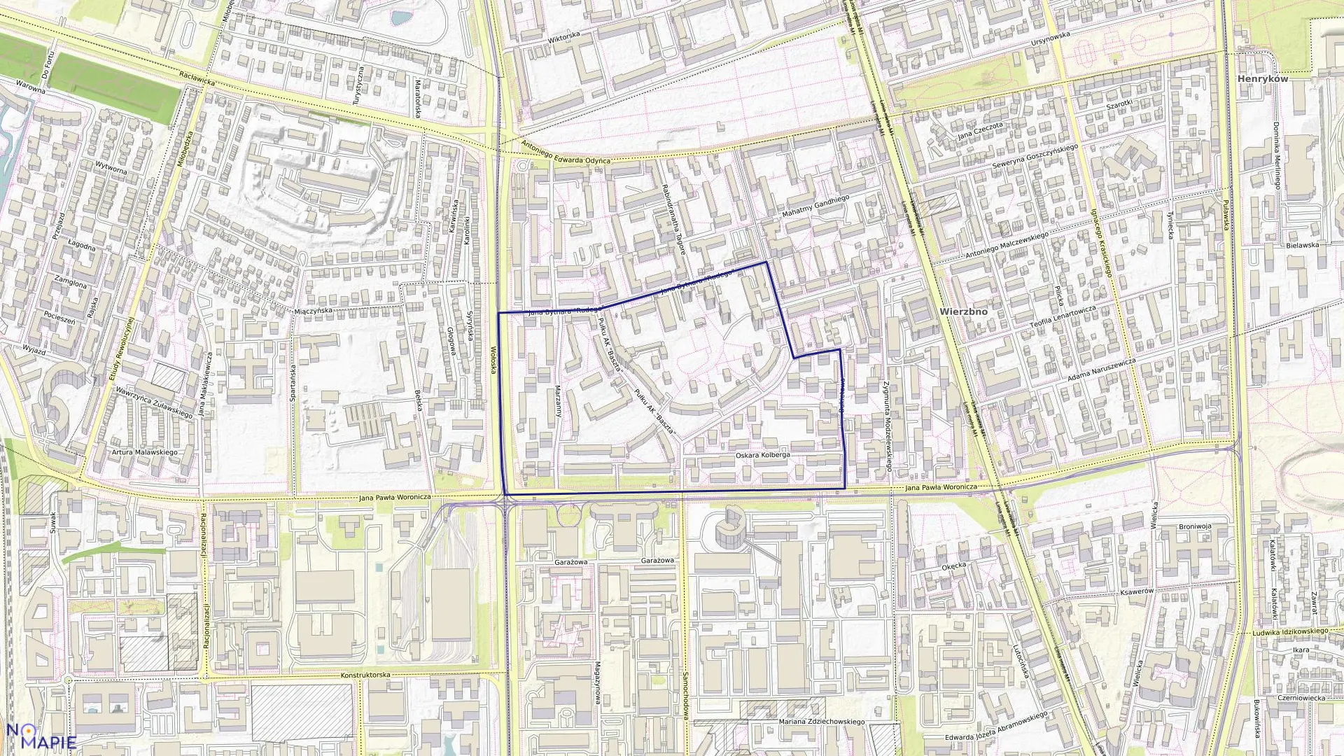 Mapa obrębu 0213 w mieście Warszawa