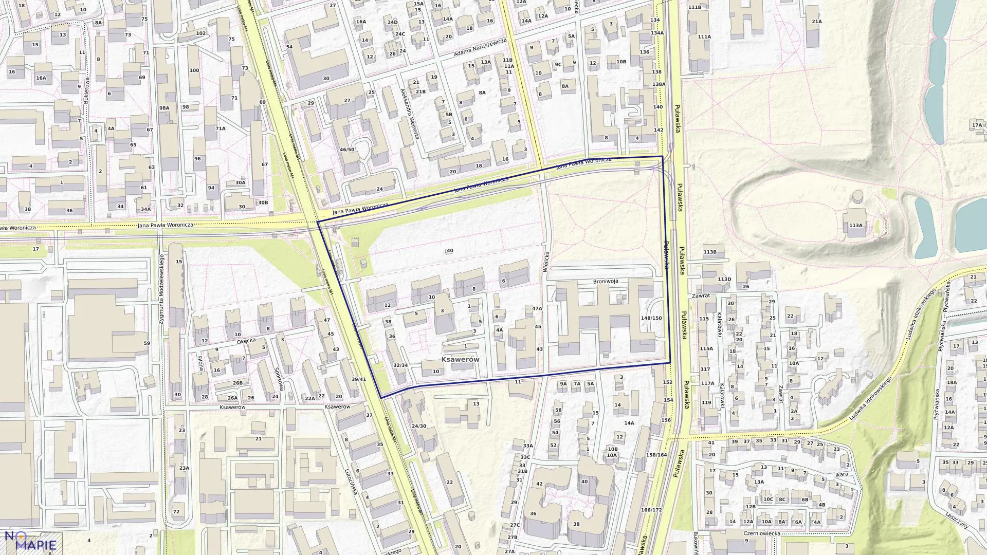 Mapa obrębu 0217 w mieście Warszawa