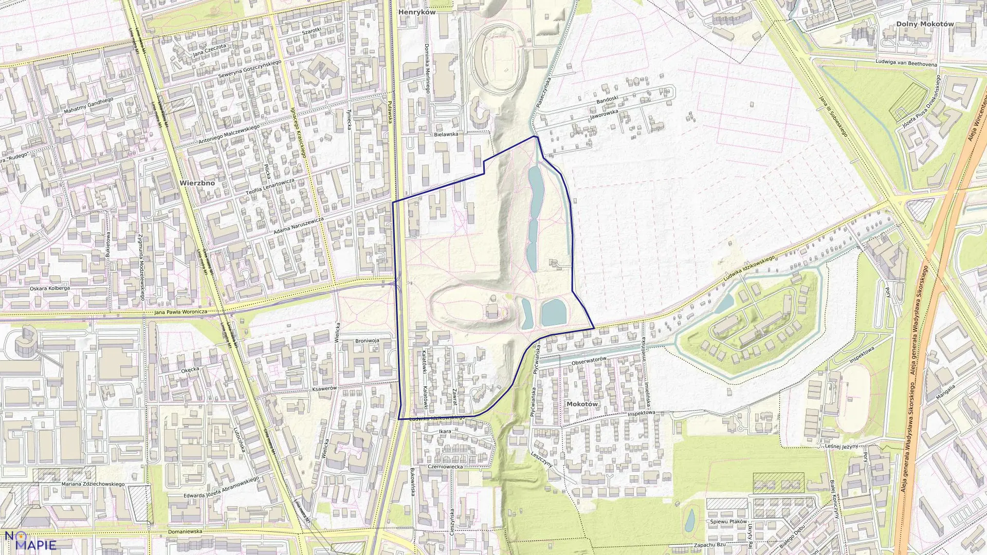 Mapa obrębu 0218 w mieście Warszawa