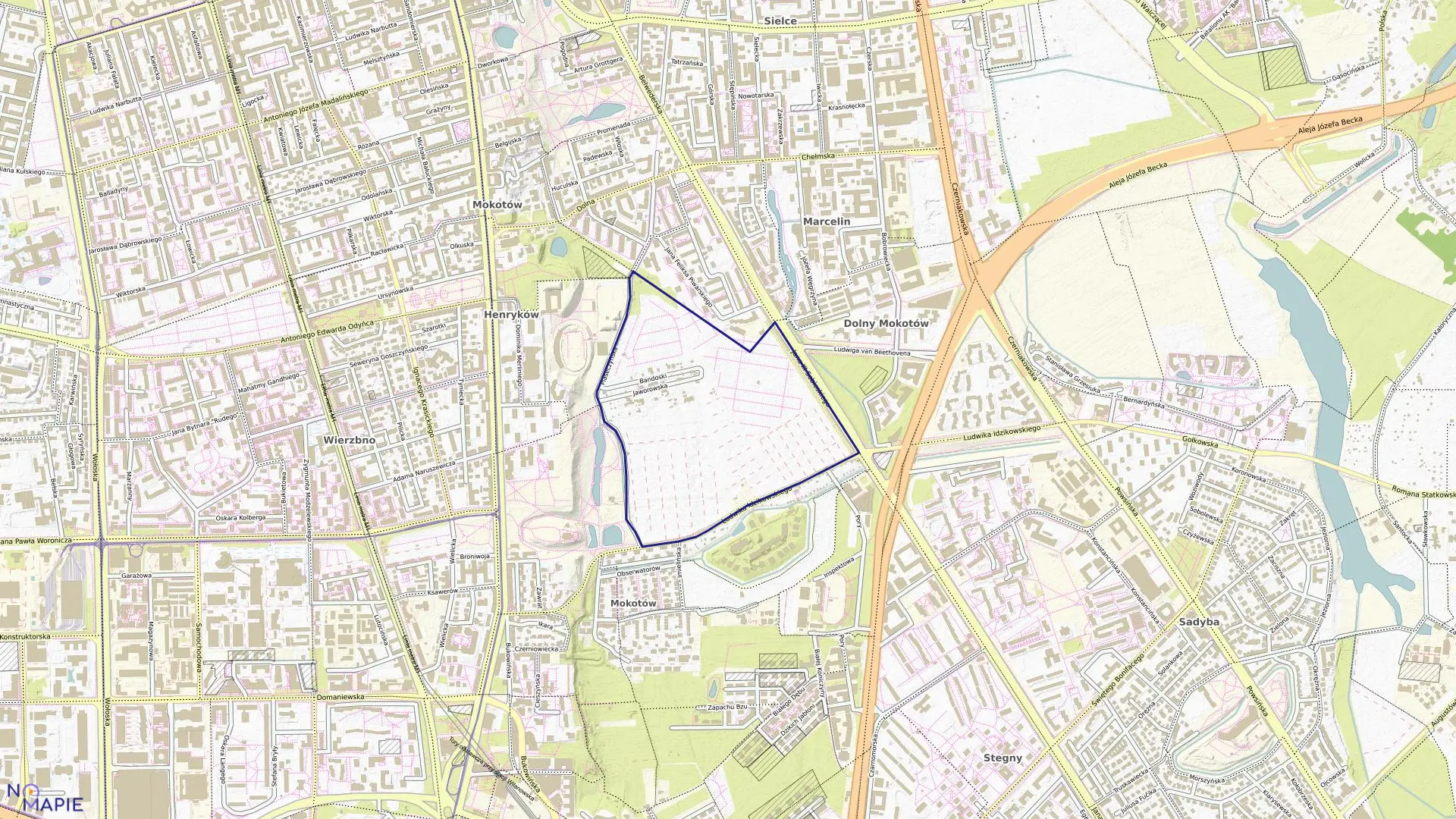 Mapa obrębu 0219 w mieście Warszawa