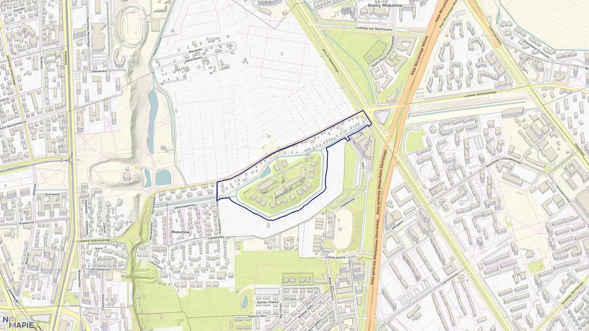 Mapa obrębu 0221 w mieście Warszawa