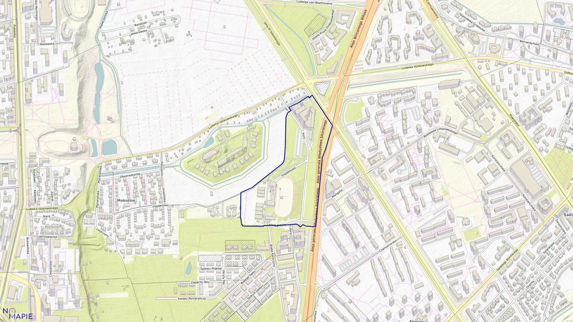 Mapa obrębu 0223 w mieście Warszawa