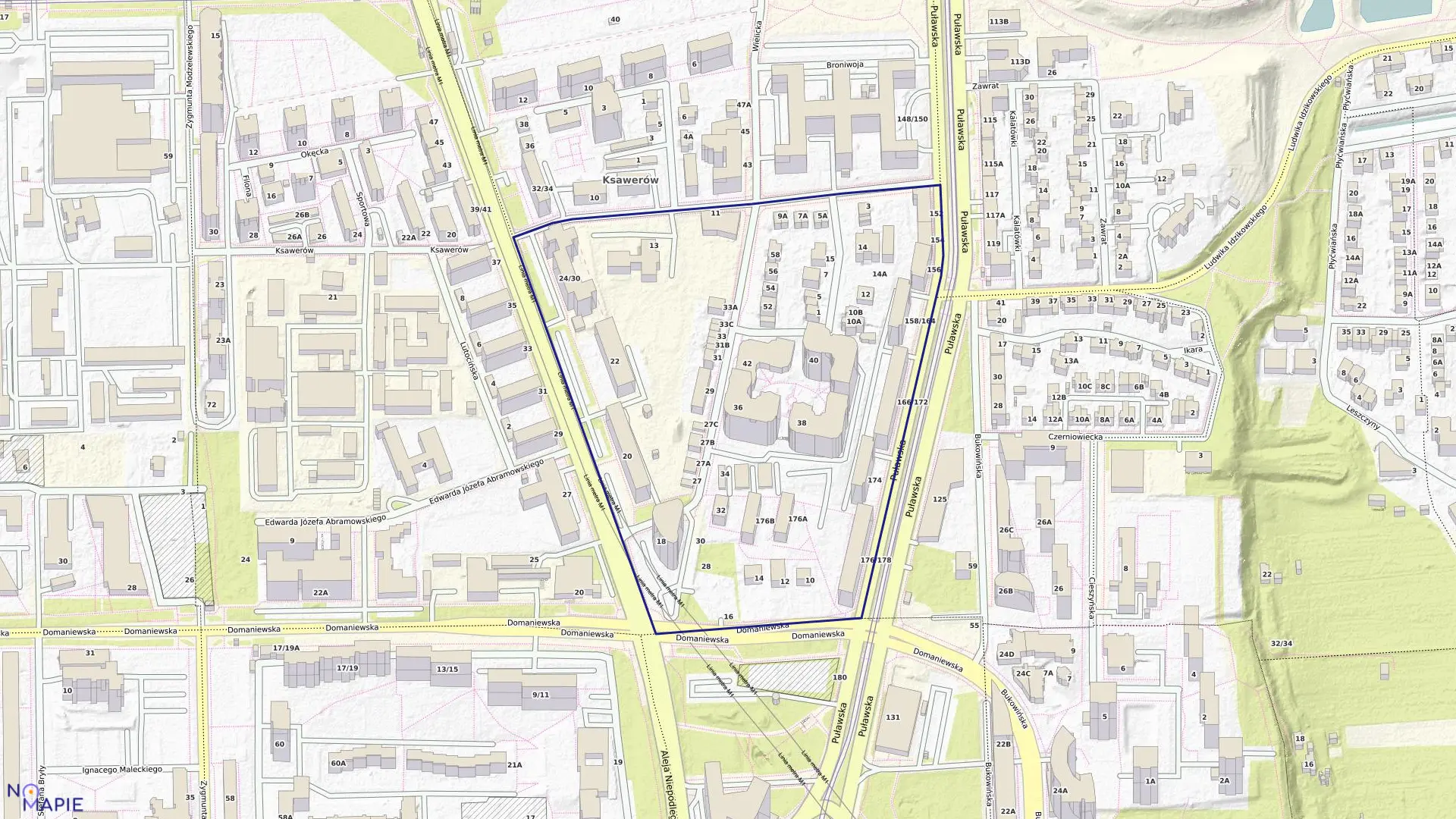 Mapa obrębu 0225 w mieście Warszawa