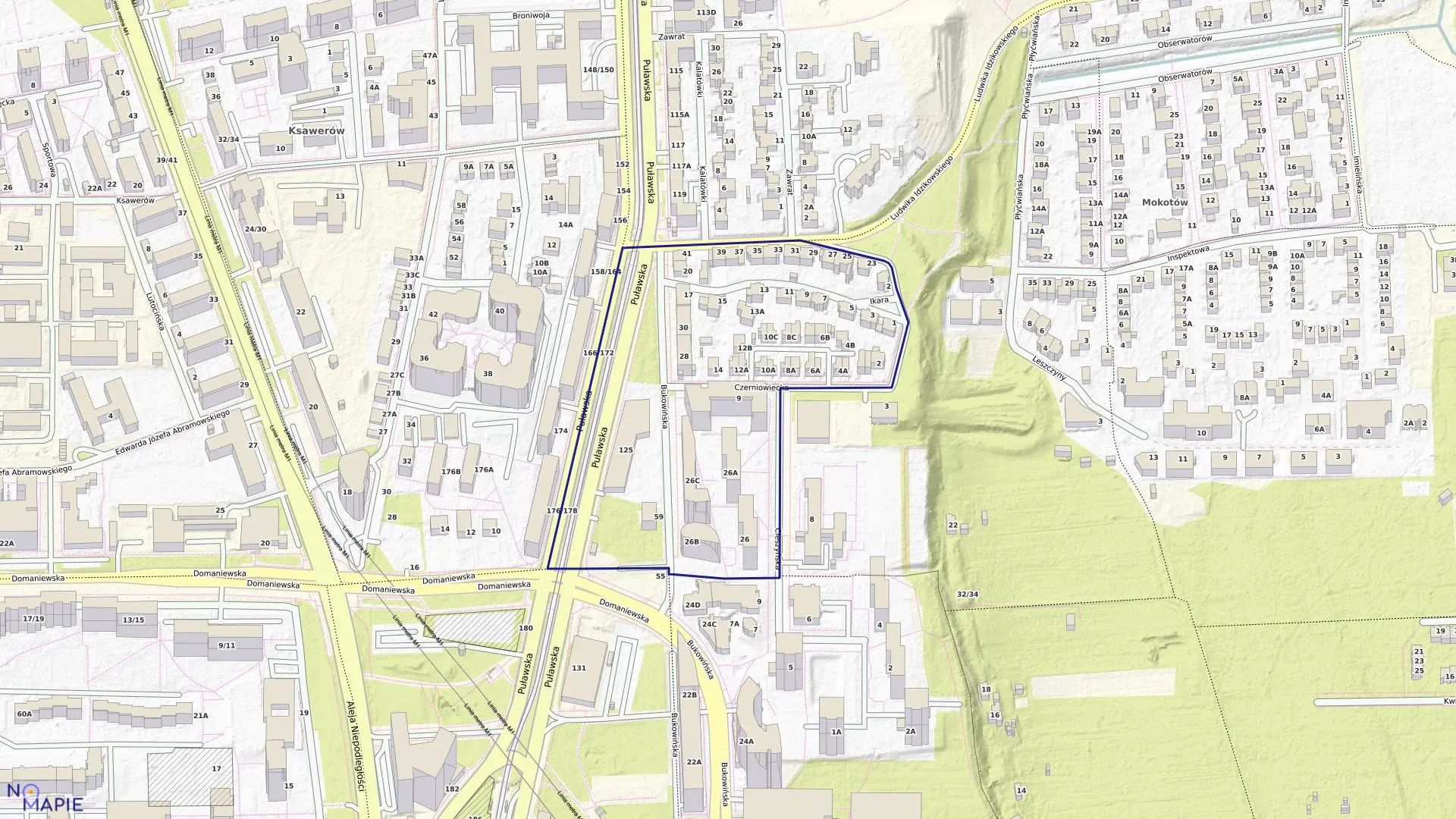 Mapa obrębu 0226 w mieście Warszawa