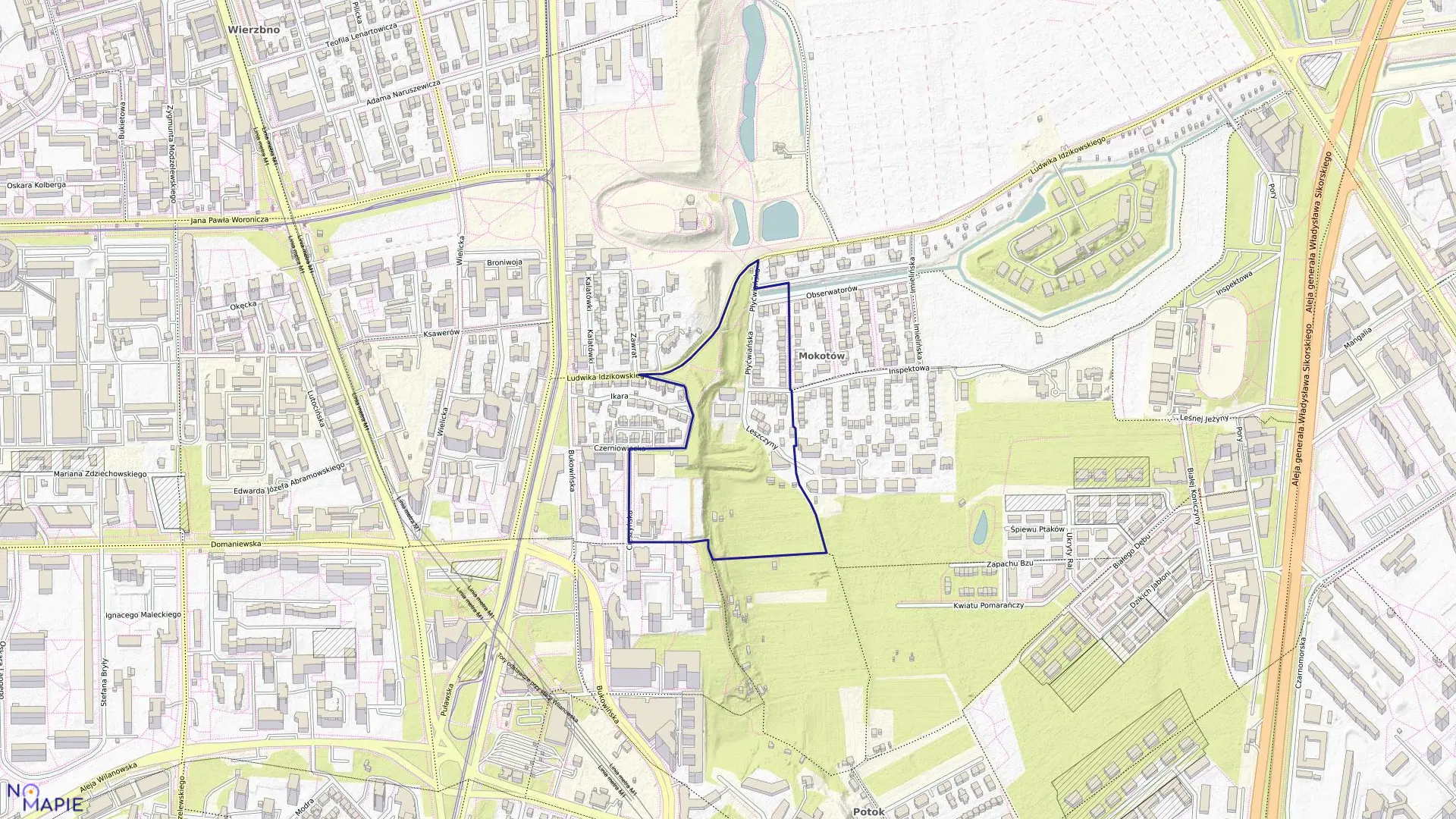 Mapa obrębu 0227 w mieście Warszawa