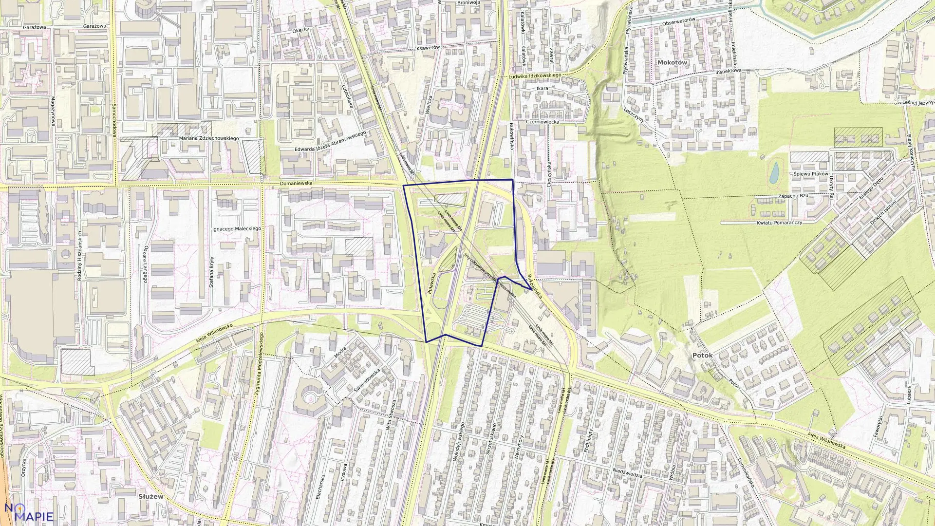 Mapa obrębu 0230 w mieście Warszawa