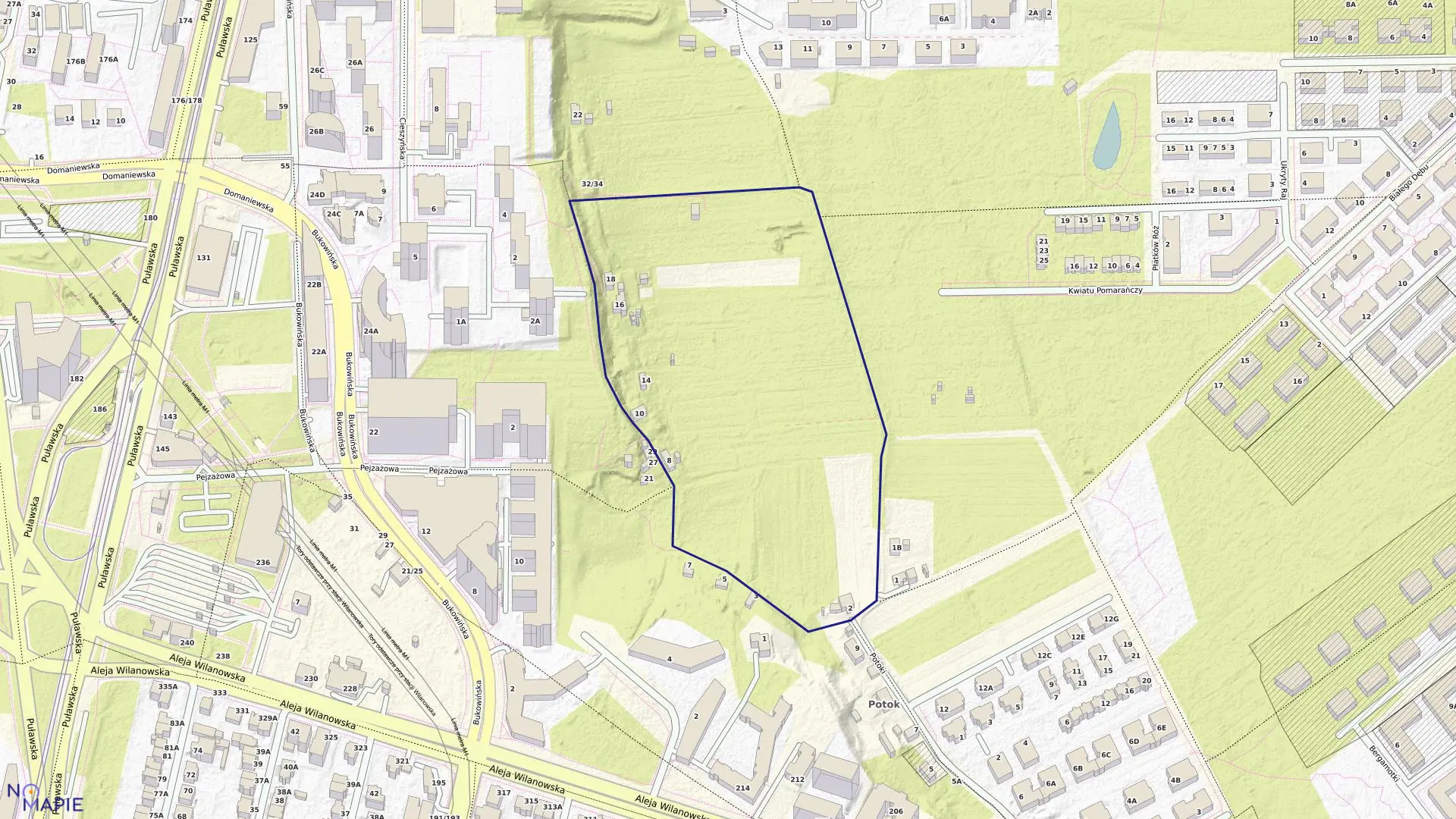 Mapa obrębu 0232 w mieście Warszawa