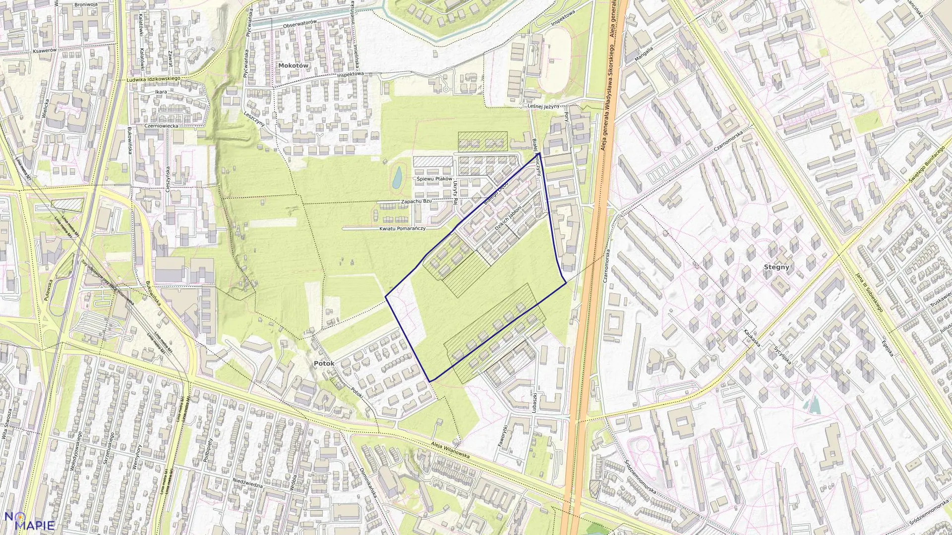 Mapa obrębu 0234 w mieście Warszawa