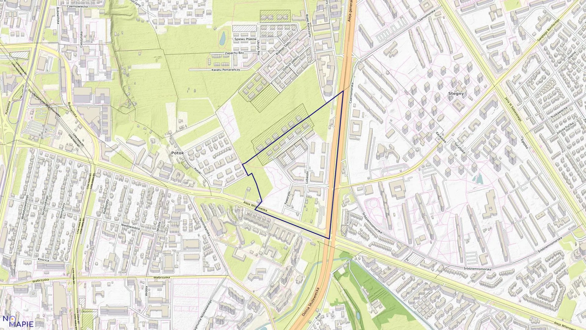 Mapa obrębu 0238 w mieście Warszawa