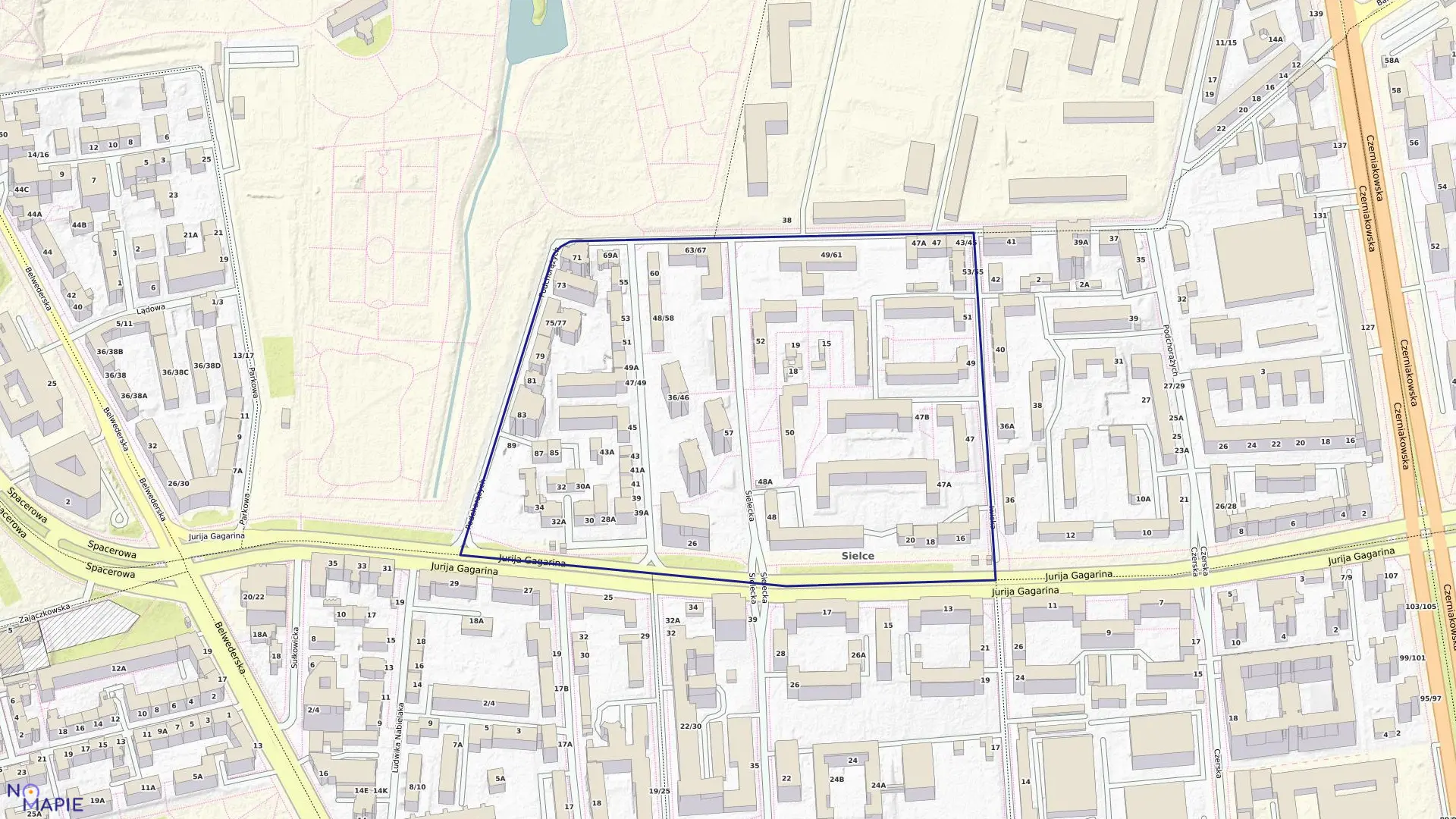 Mapa obrębu 0301 w mieście Warszawa