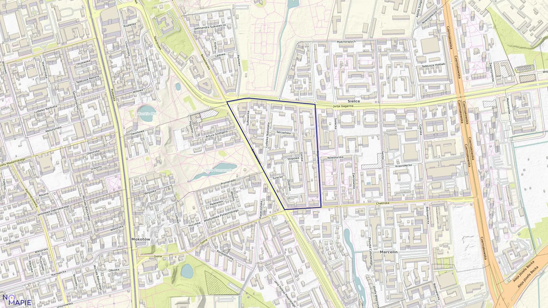 Mapa obrębu 0304 w mieście Warszawa