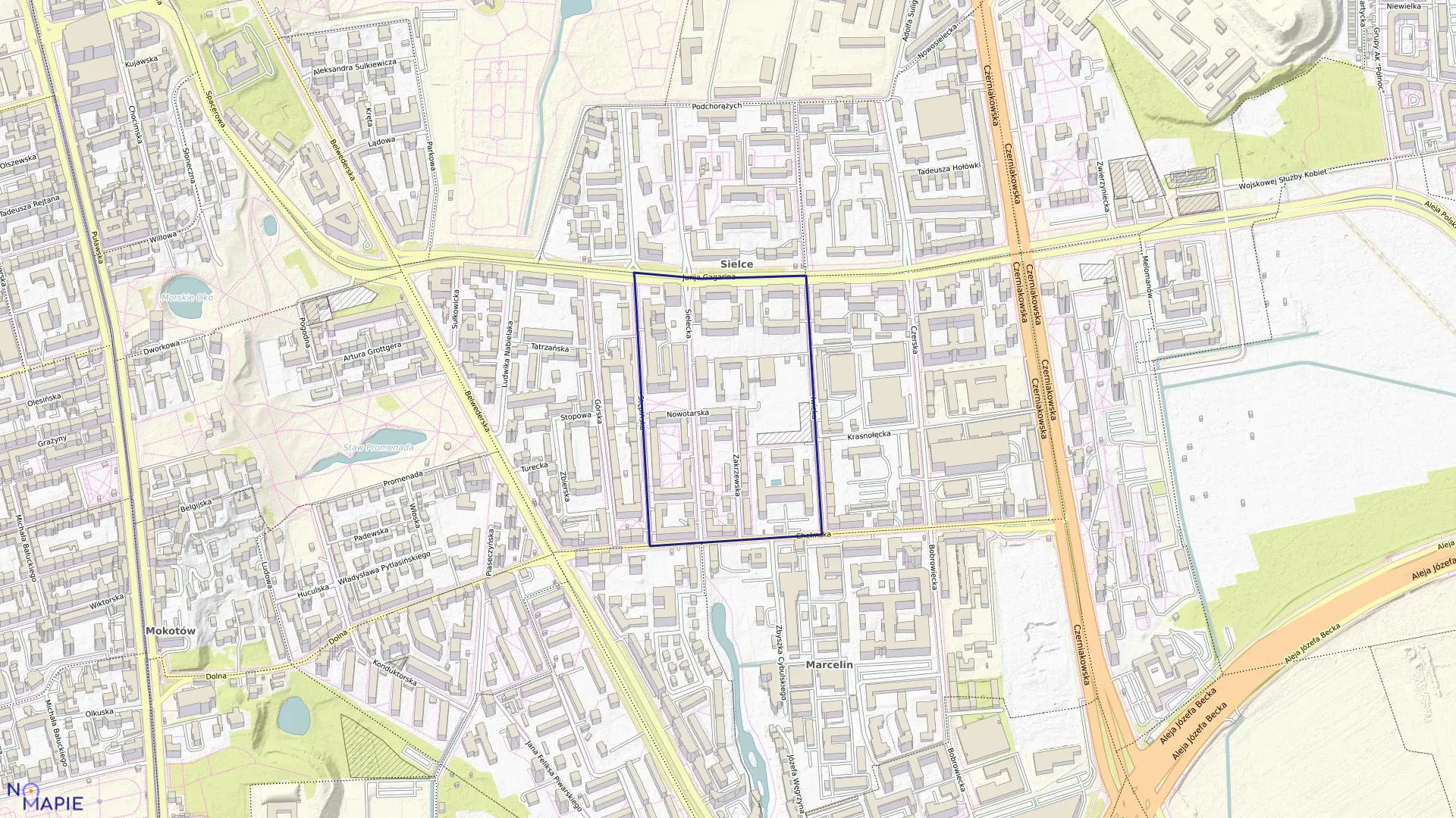 Mapa obrębu 0305 w mieście Warszawa