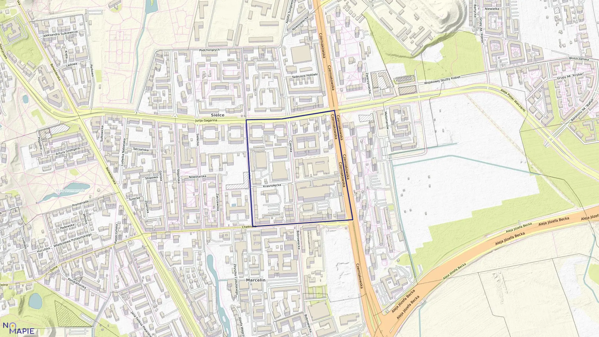 Mapa obrębu 0306 w mieście Warszawa