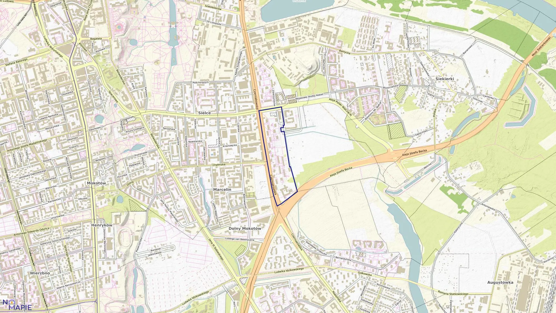 Mapa obrębu 0307 w mieście Warszawa