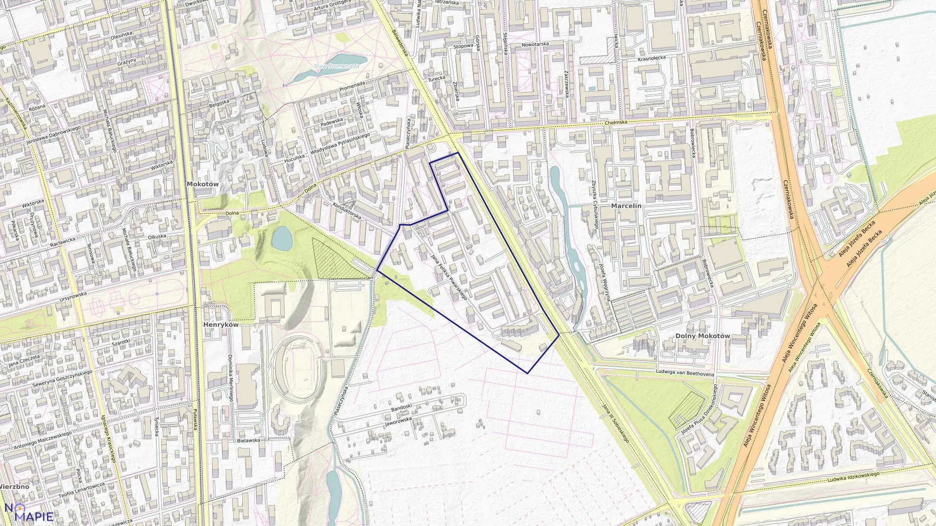 Mapa obrębu 0309 w mieście Warszawa