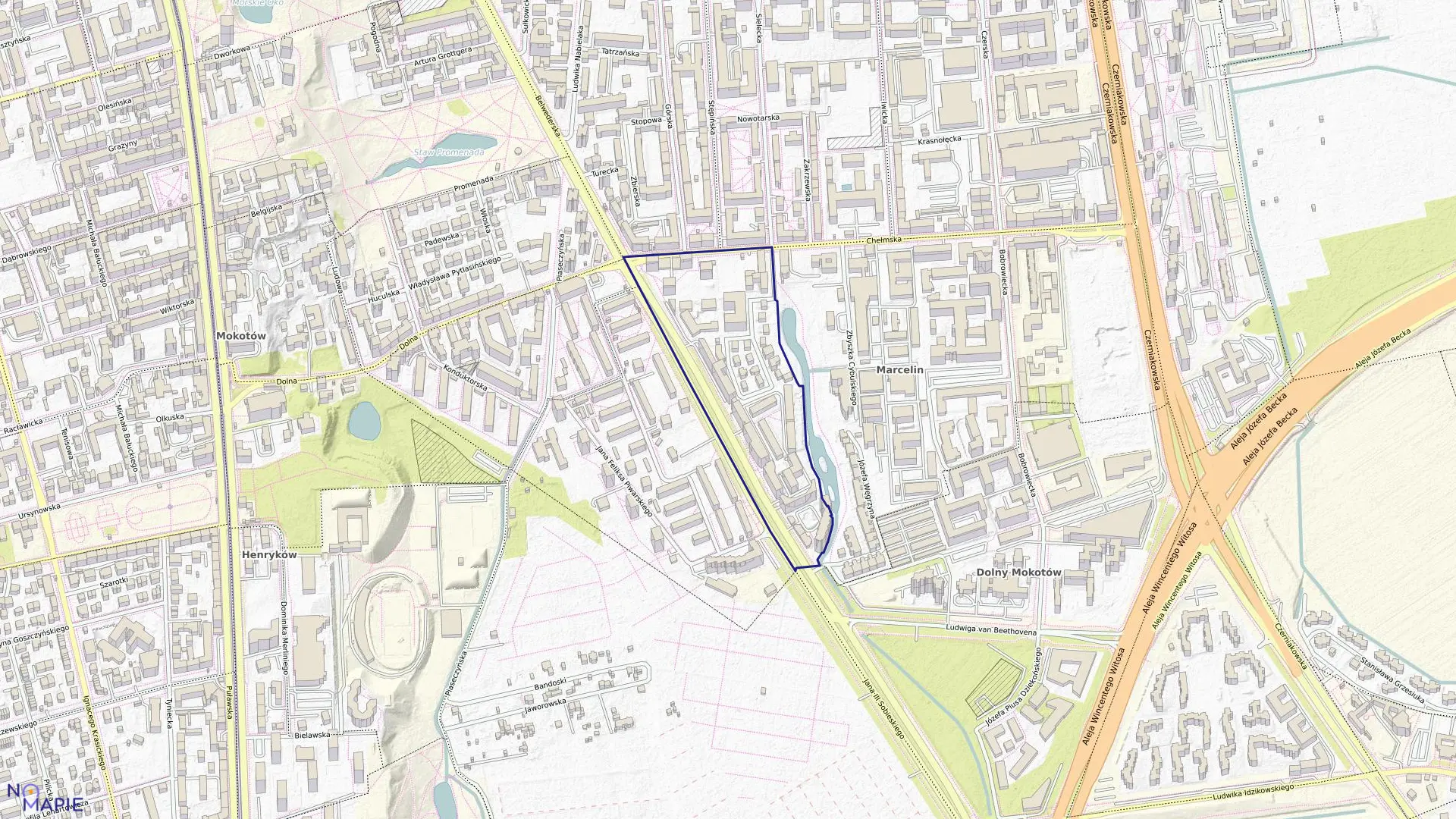 Mapa obrębu 0310 w mieście Warszawa