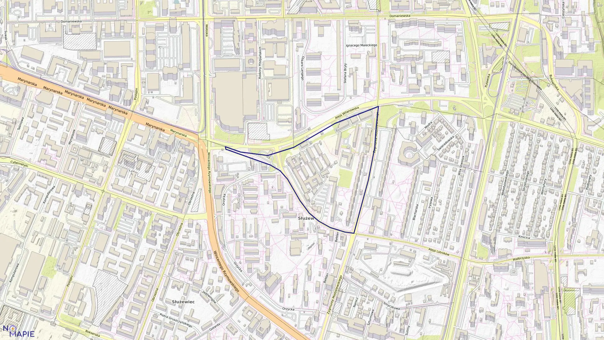 Mapa obrębu 0404 w mieście Warszawa