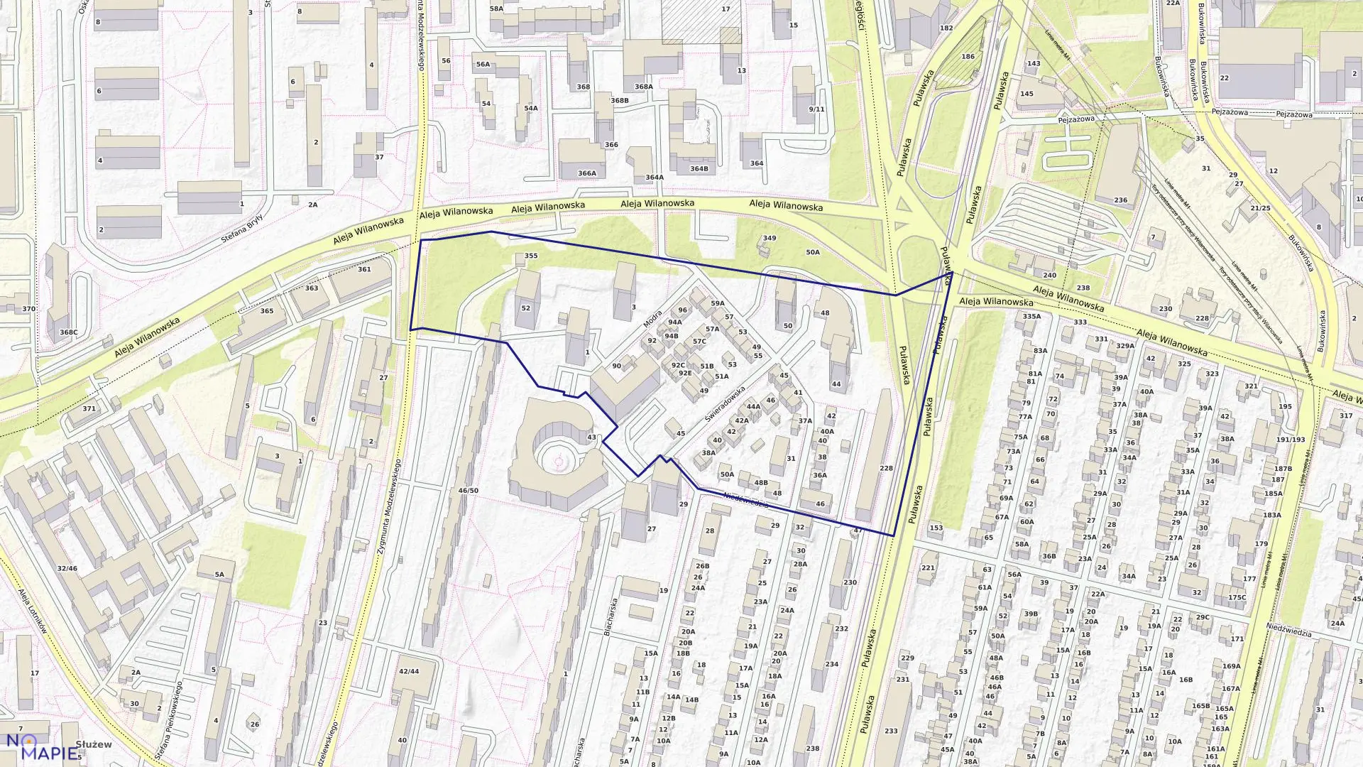 Mapa obrębu 0405 w mieście Warszawa