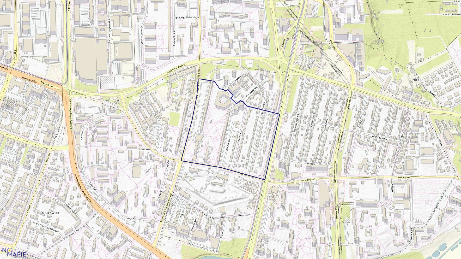 Mapa obrębu 0406 w mieście Warszawa