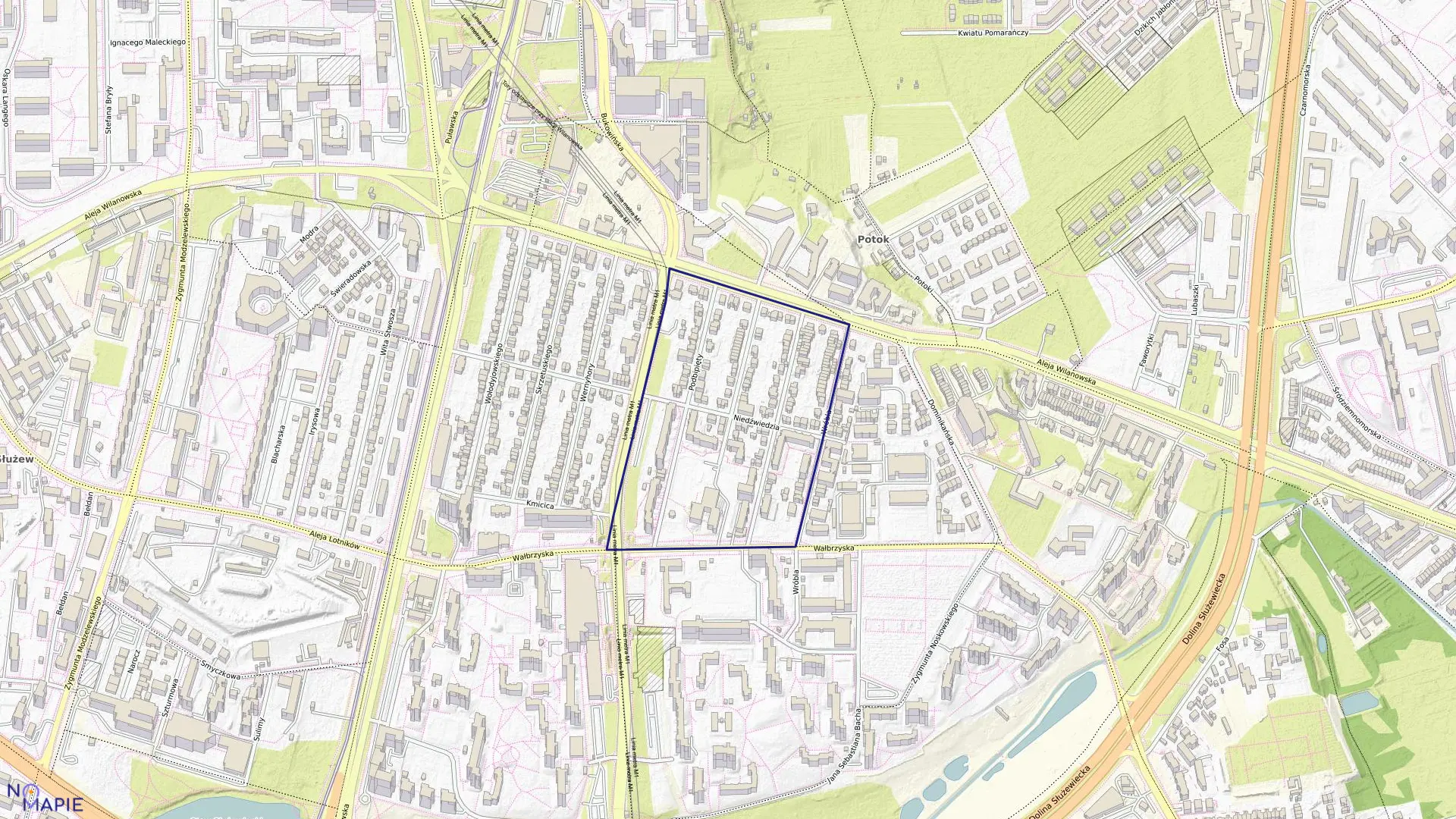 Mapa obrębu 0408 w mieście Warszawa