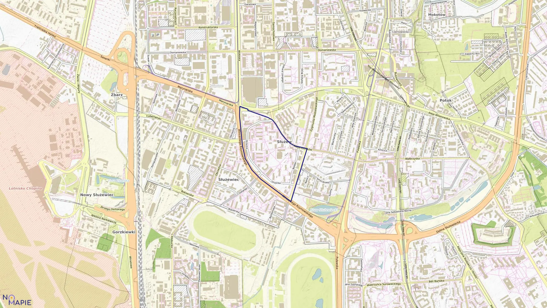 Mapa obrębu 0411 w mieście Warszawa