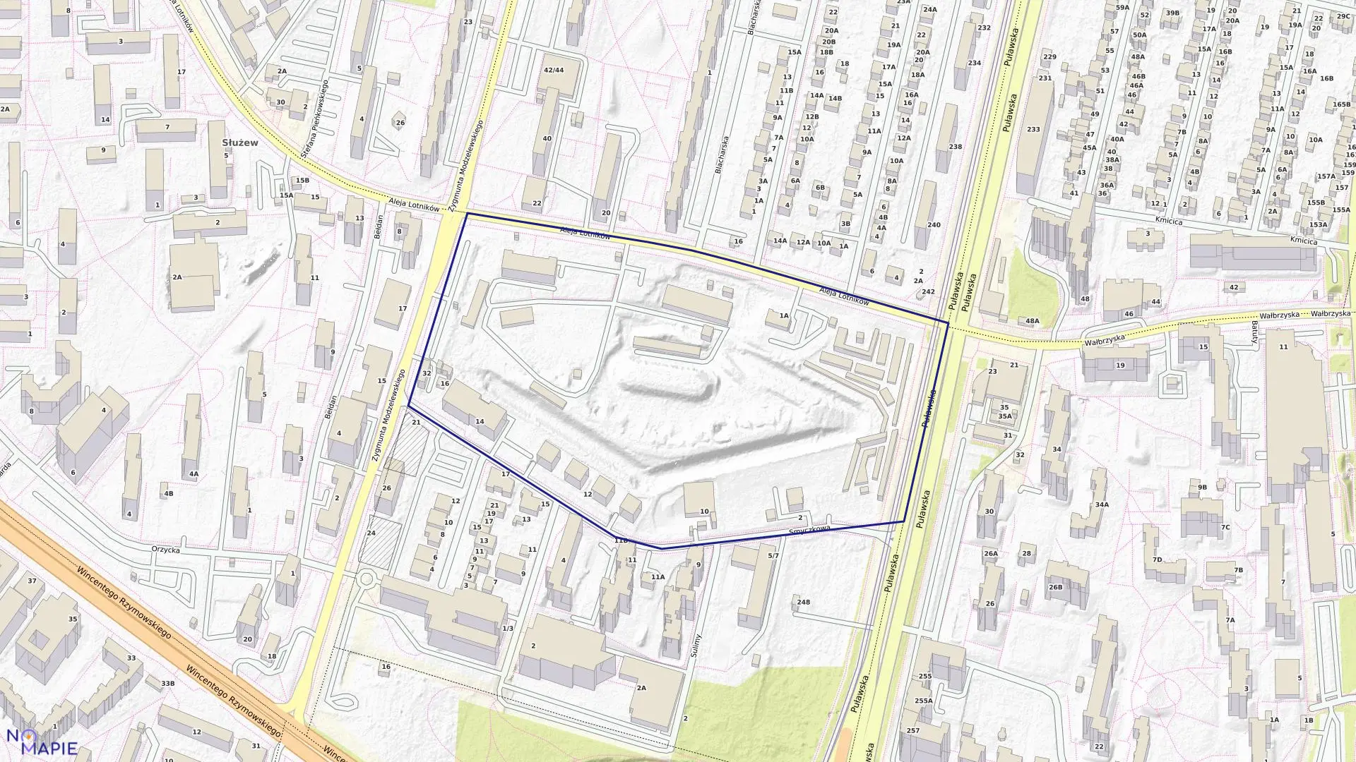 Mapa obrębu 0412 w mieście Warszawa