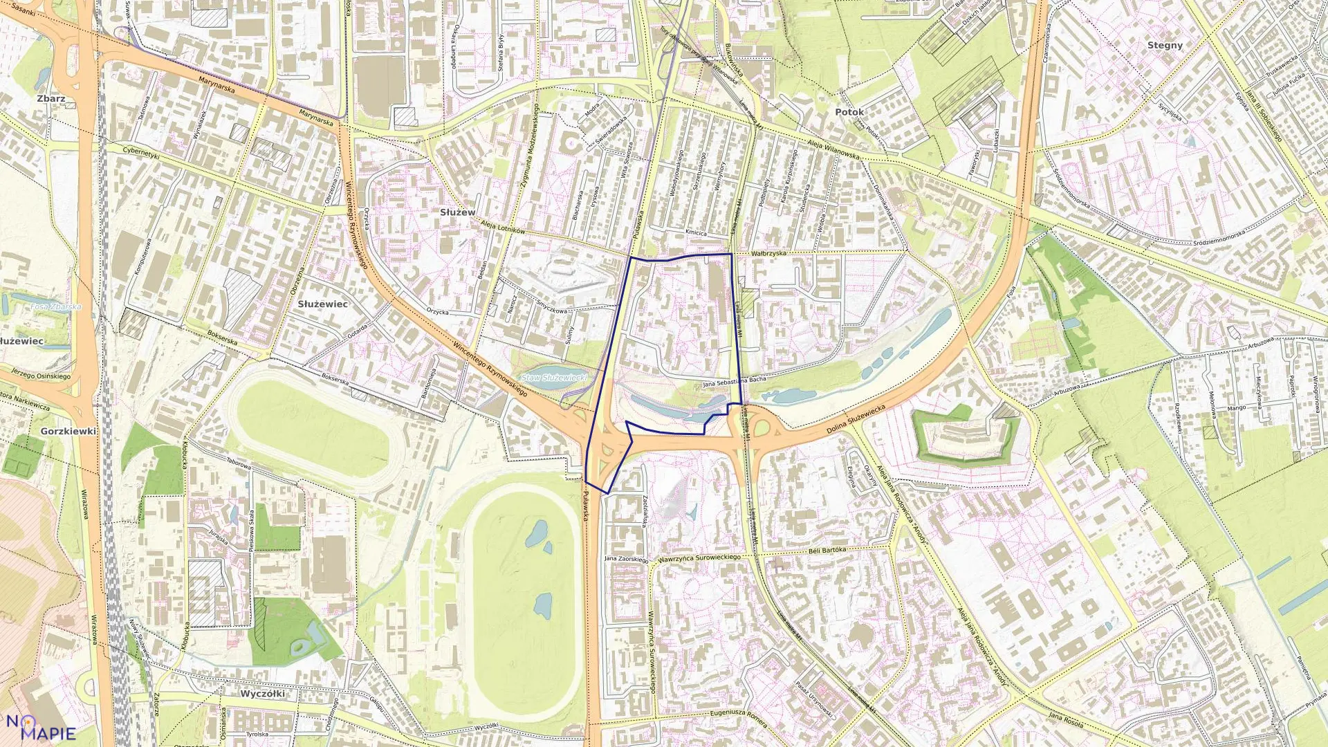 Mapa obrębu 0414 w mieście Warszawa