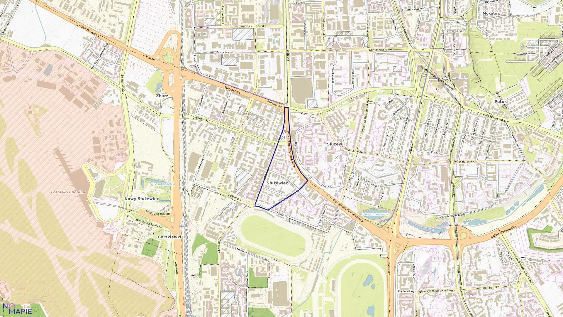 Mapa obrębu 0419 w mieście Warszawa