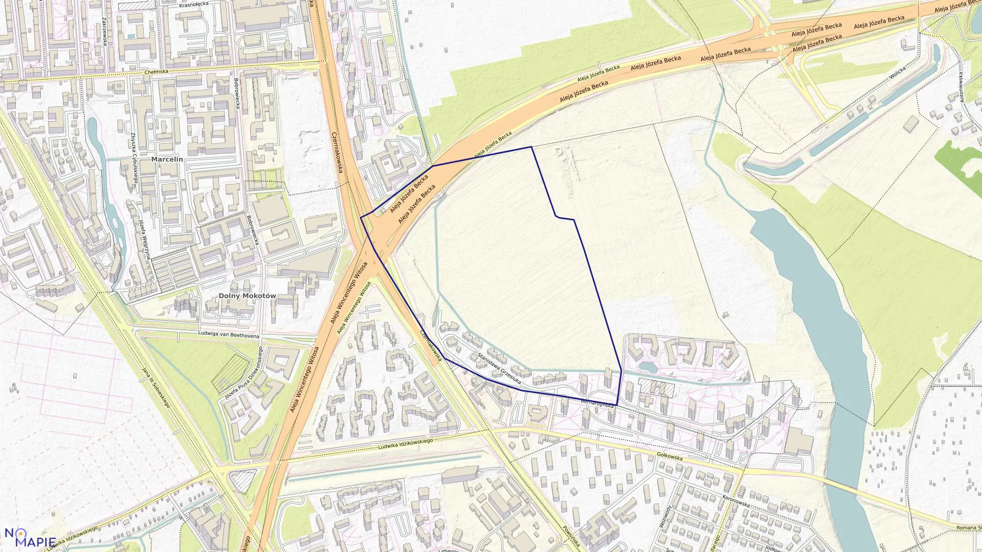 Mapa obrębu 0501 w mieście Warszawa