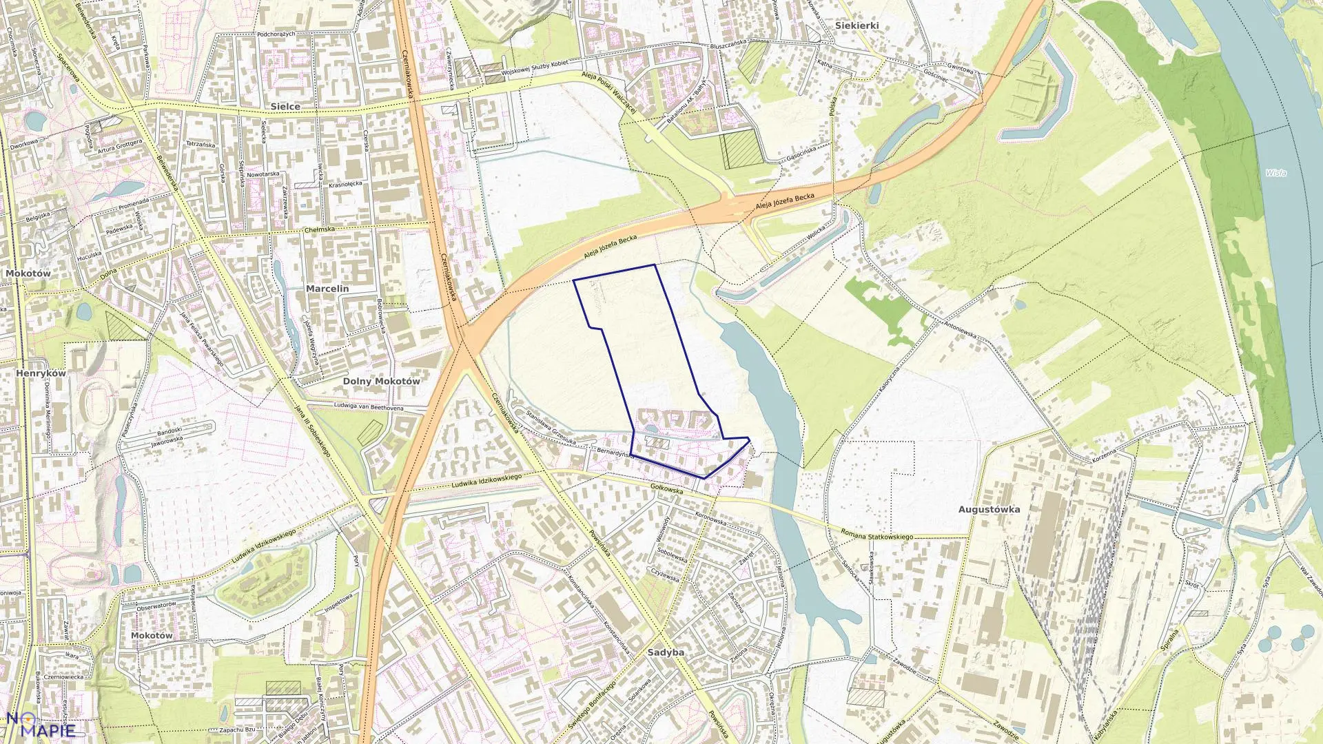 Mapa obrębu 0502 w mieście Warszawa