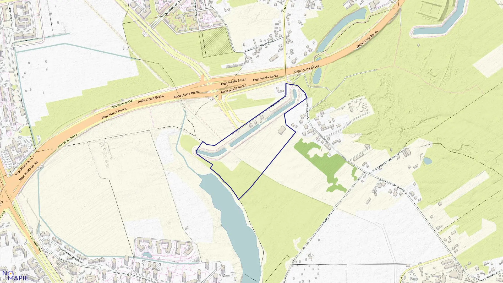 Mapa obrębu 0504 w mieście Warszawa