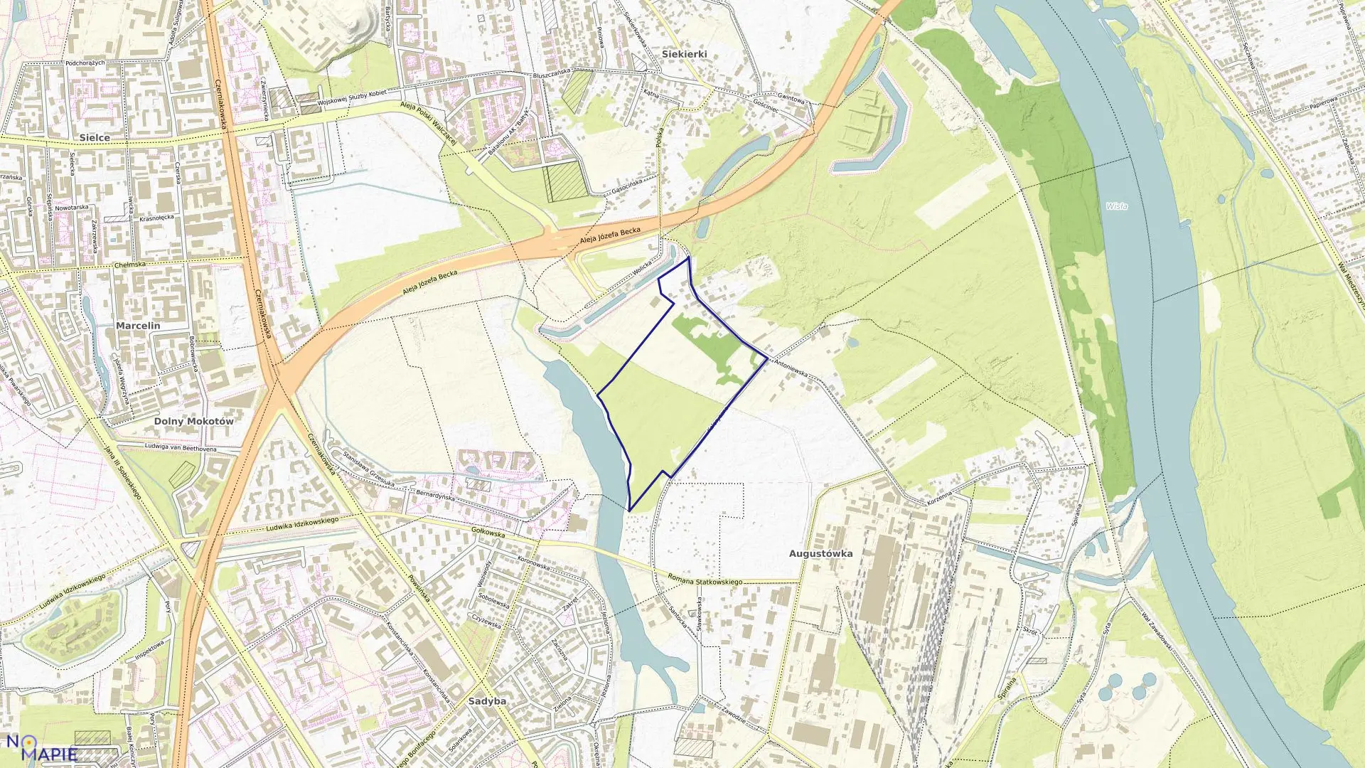 Mapa obrębu 0505 w mieście Warszawa