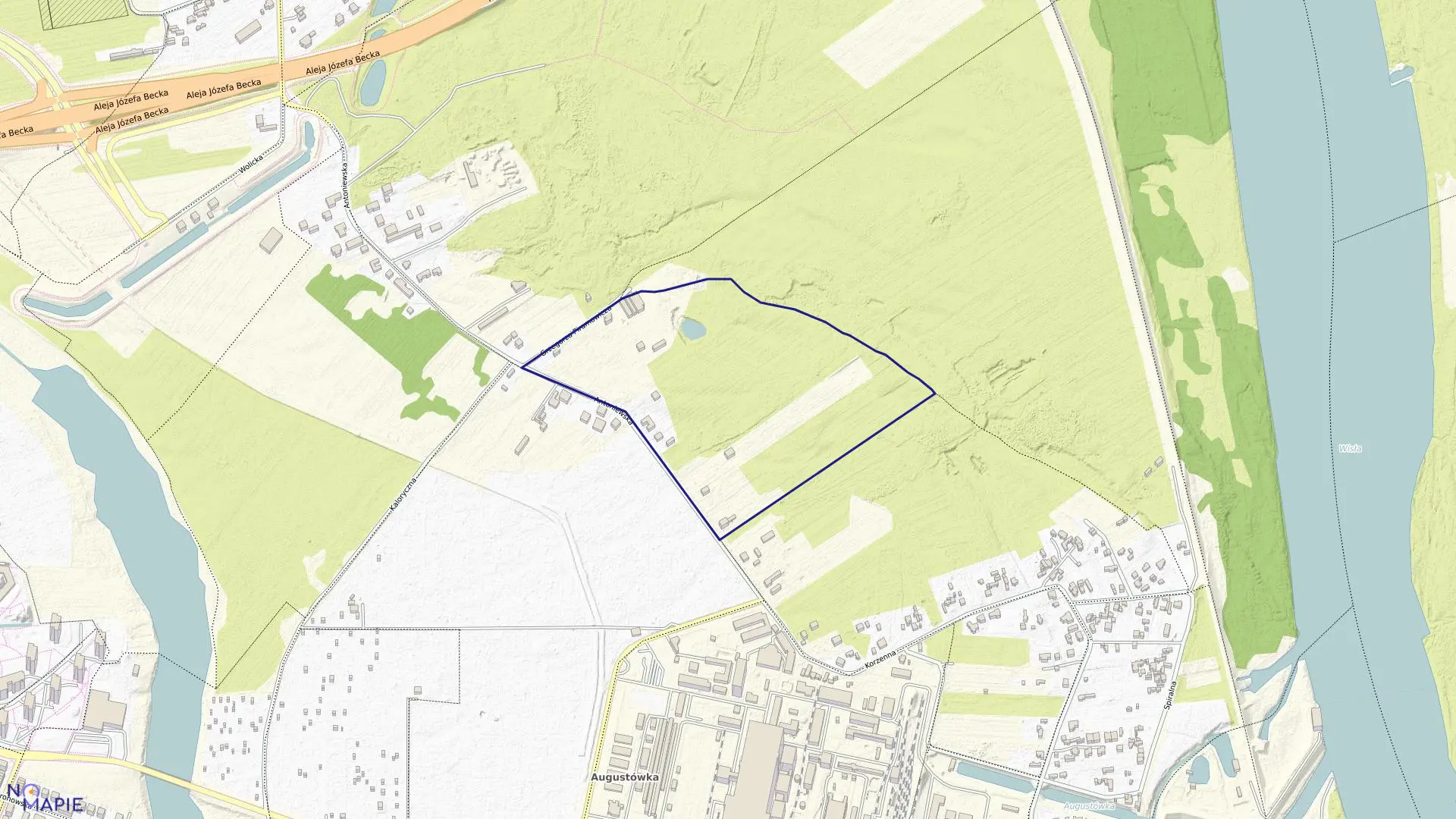 Mapa obrębu 0507 w mieście Warszawa